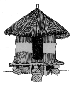 drawing of African hut